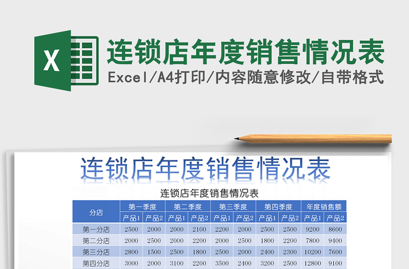 2021年连锁店年度销售情况表