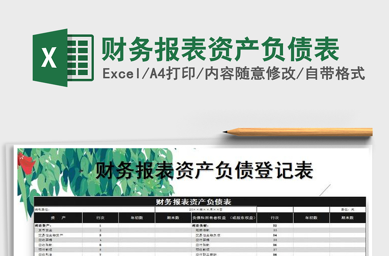 2021年財務(wù)報表資產(chǎn)負債表