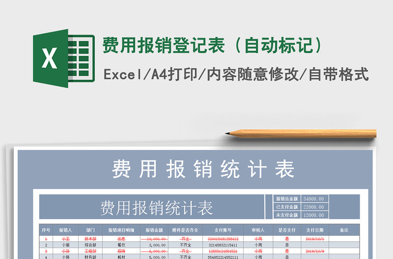 2021年費用報銷登記表（自動標記）