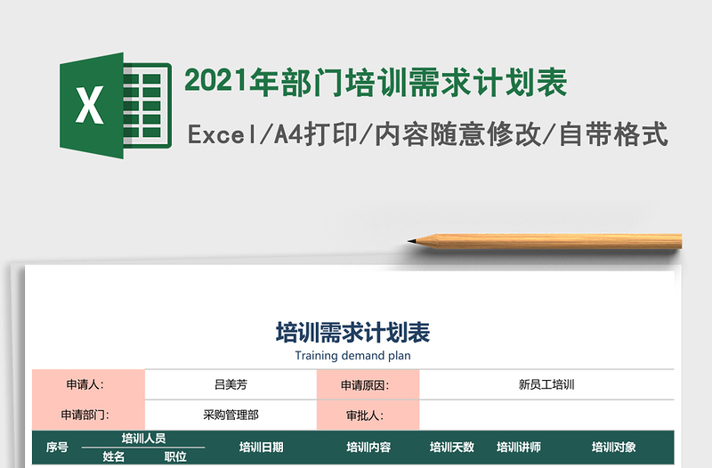 2021年部門(mén)培訓(xùn)需求計(jì)劃表