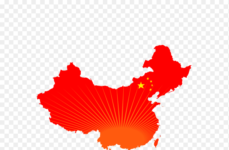 红色精致中国地图剪影免抠元素素材