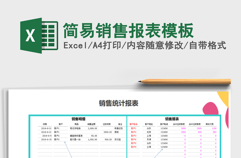 2021年簡(jiǎn)易銷售報(bào)表模板