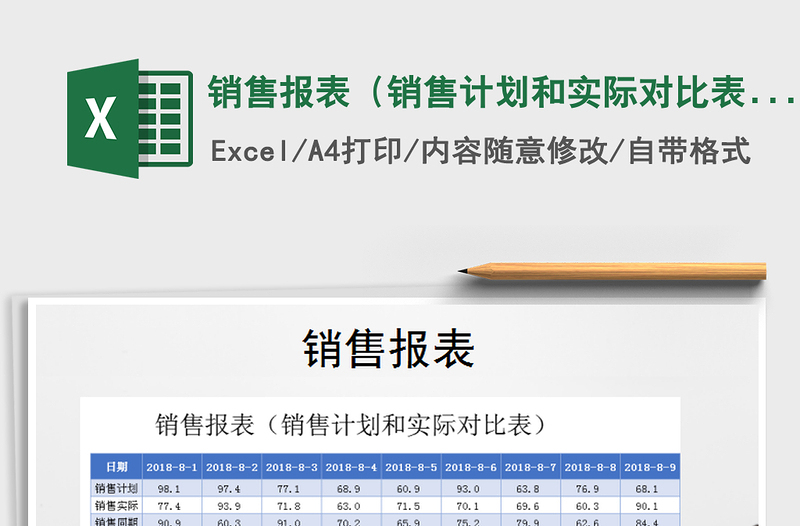 2021年銷售報(bào)表(銷售計(jì)劃和實(shí)際對(duì)比表)免費(fèi)下載