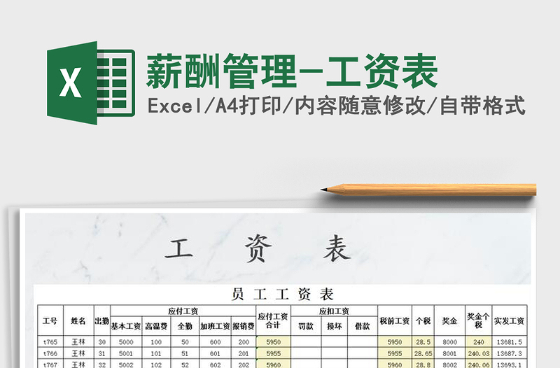 2022年薪酬管理-工資表