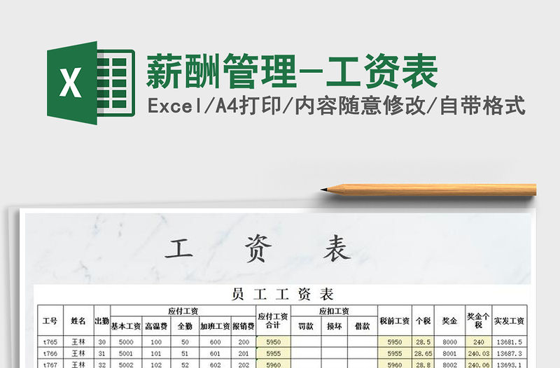 2022年薪酬管理-工資表