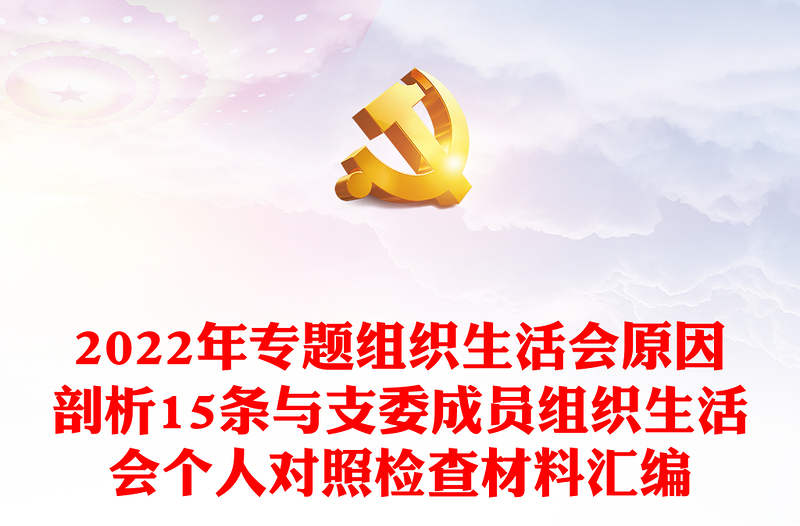 2022年專題組織生活會原因剖析15條與支委成員組織生活會個(gè)人對照檢查材料匯編