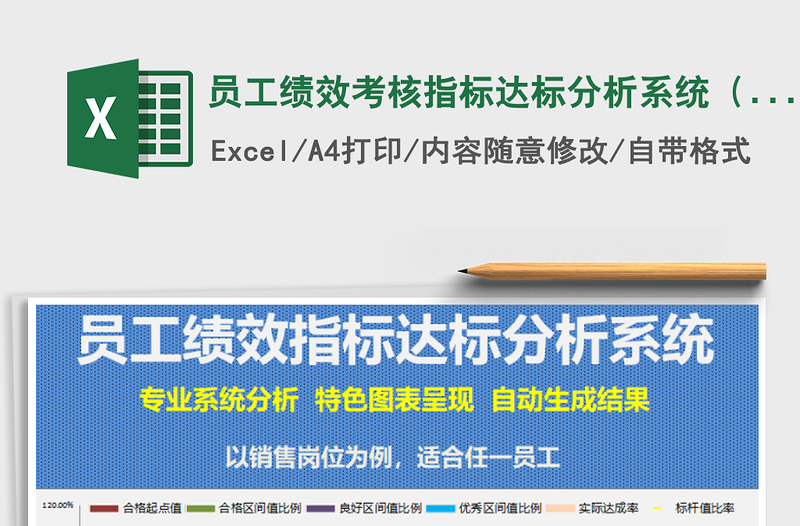 2022年員工績效考核指標(biāo)達(dá)標(biāo)分析系統(tǒng)（以銷售崗位為例，自動免費(fèi)下載