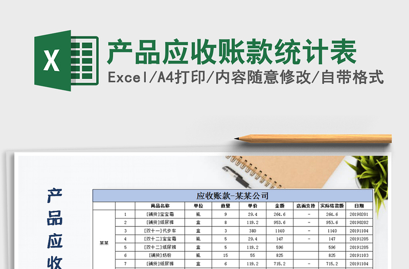 2021年產(chǎn)品應(yīng)收賬款統(tǒng)計表