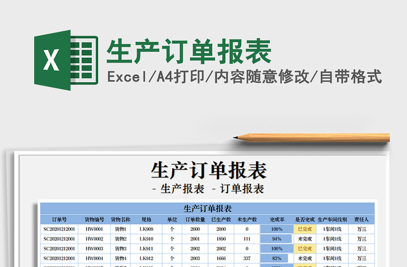 2021年生产订单报表