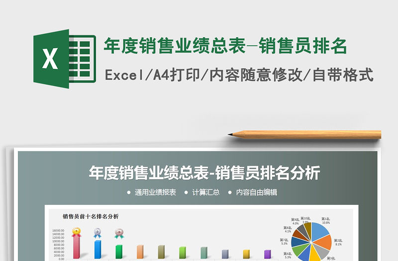 2021年年度銷售業(yè)績總表-銷售員排名