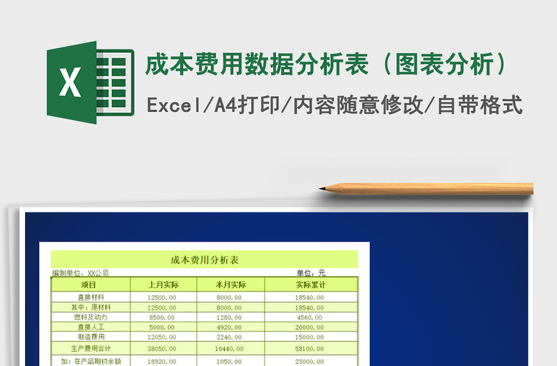 2021年成本费用数据分析表（图表分析）