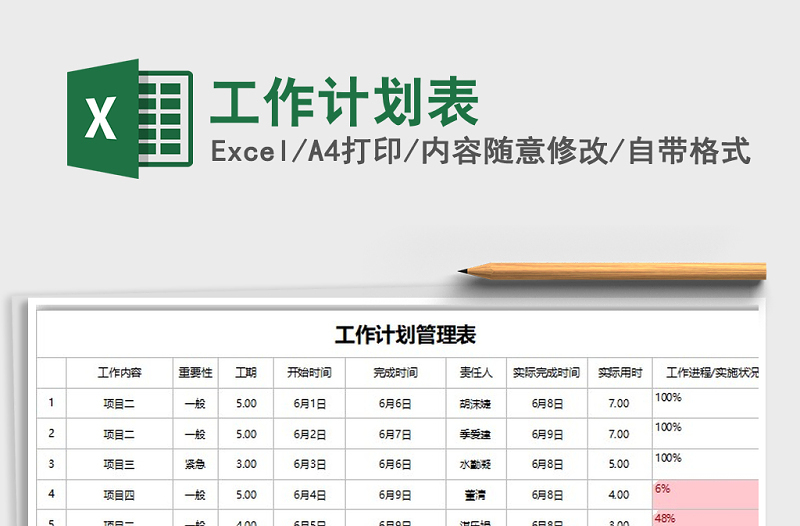 2022年工作計(jì)劃表免費(fèi)下載