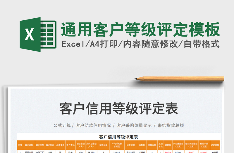 2023通用客戶等級評定模板免費下載