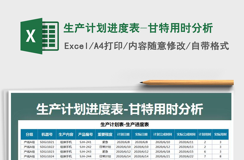 2021年生产计划进度表-甘特用时分析