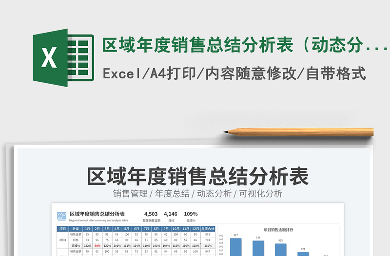 区域年度销售总结分析表（动态分析）