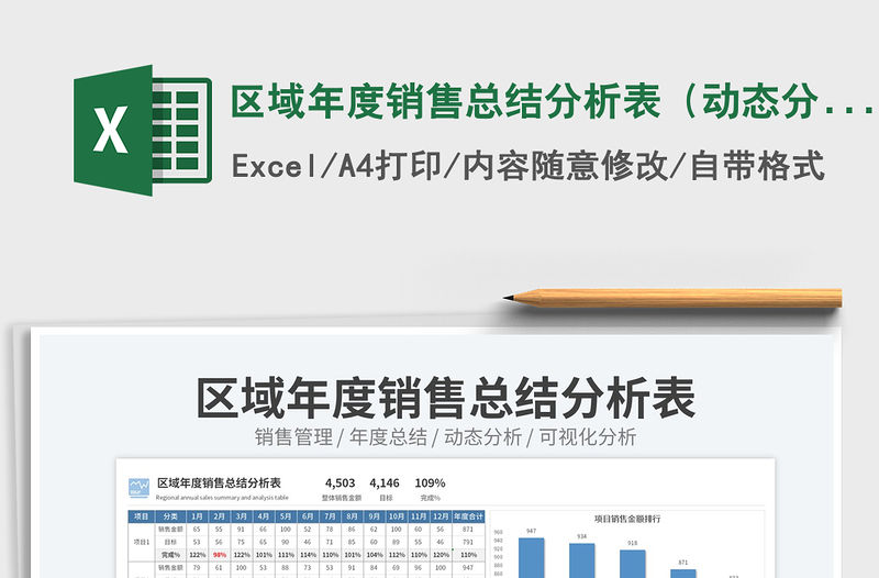 區域年度銷售總結分析表（動態分析）