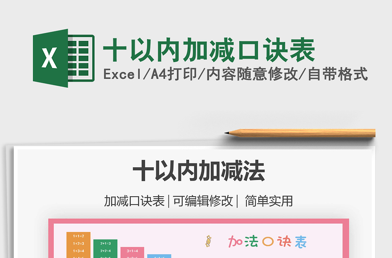 2021年十以內(nèi)加減口訣表