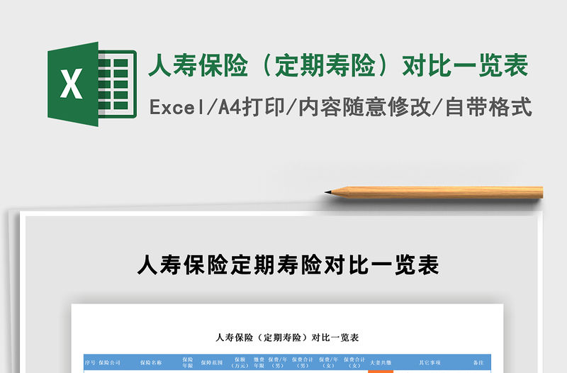 2021年人壽保險（定期壽險）對比一覽表