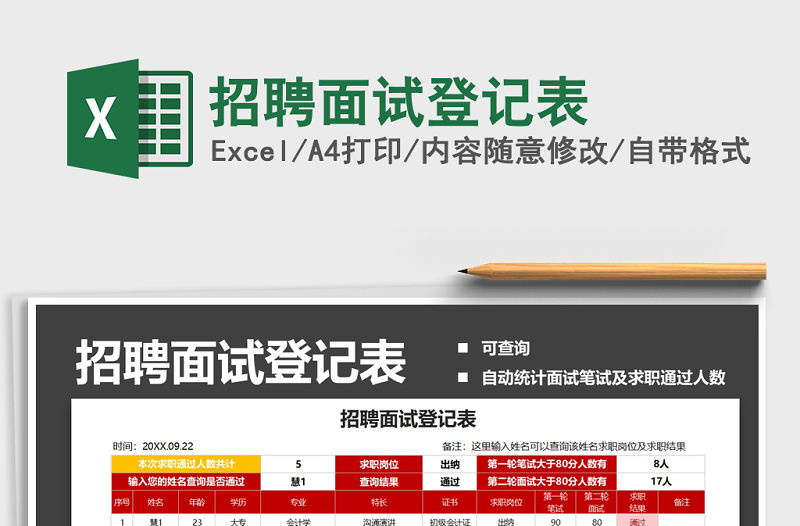 2021年招聘面試登記表