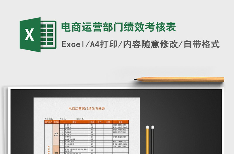 2021年電商運營部門績效考核表