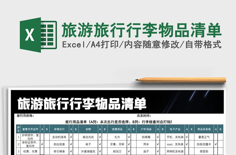 2021年旅游旅行行李物品清單