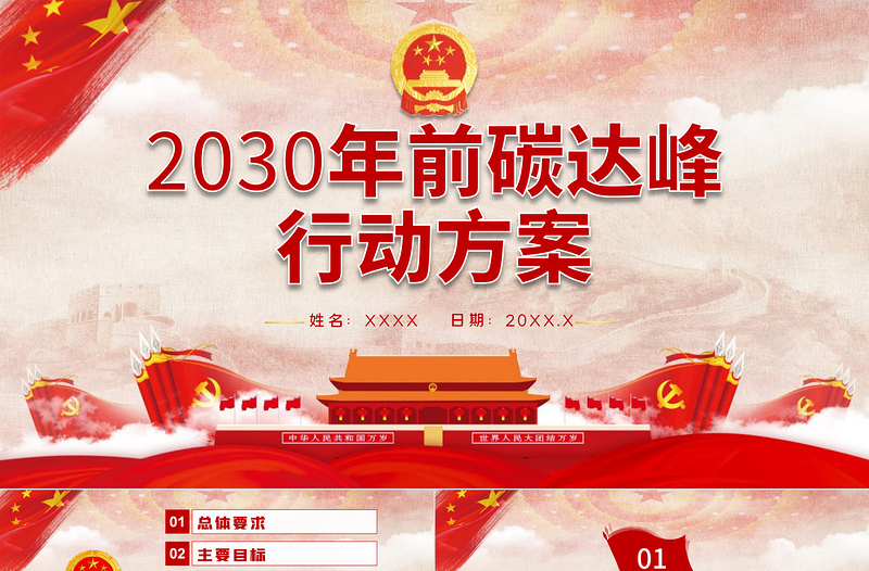 2030年前碳達(dá)峰行動方案PPT推動能源消費革命引領(lǐng)經(jīng)濟(jì)社會發(fā)展綠色低碳環(huán)保黨課課件