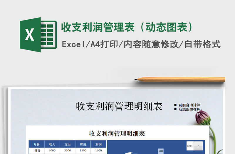2021年收支利潤管理表（動態圖表）