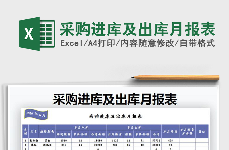 2021年采購進庫及出庫月報表
