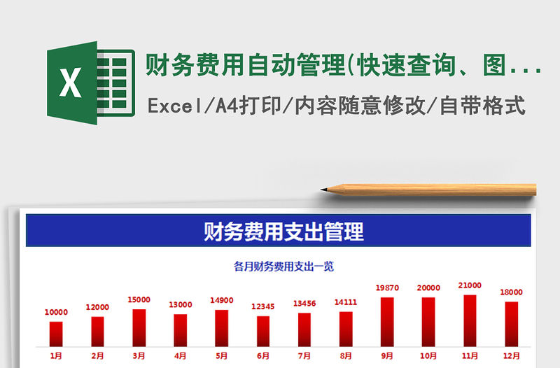 2021年財務費用自動管理(快速查詢、圖表直觀展示、鮮明特價)