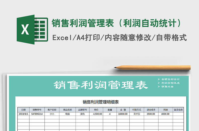 2021年銷售利潤管理表(利潤自動統(tǒng)計(jì))