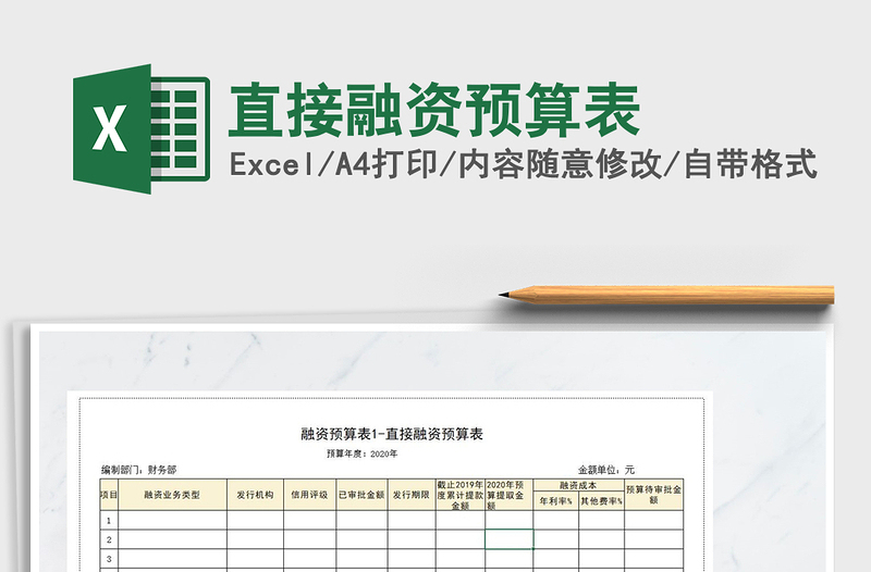2021年直接融資預(yù)算表