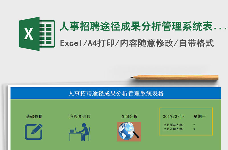 2021年人事招聘途徑成果分析管理系統表格