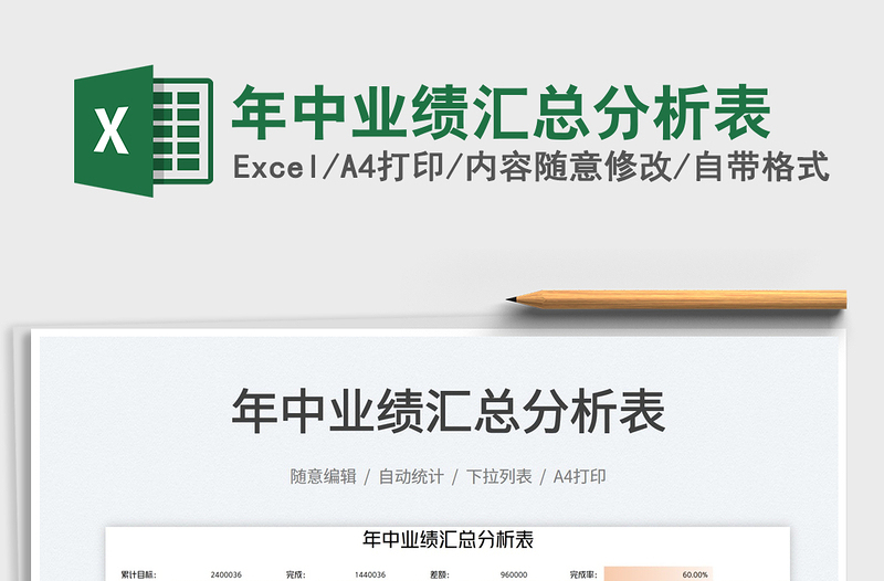 2022年中業(yè)績(jī)匯總分析表免費(fèi)下載