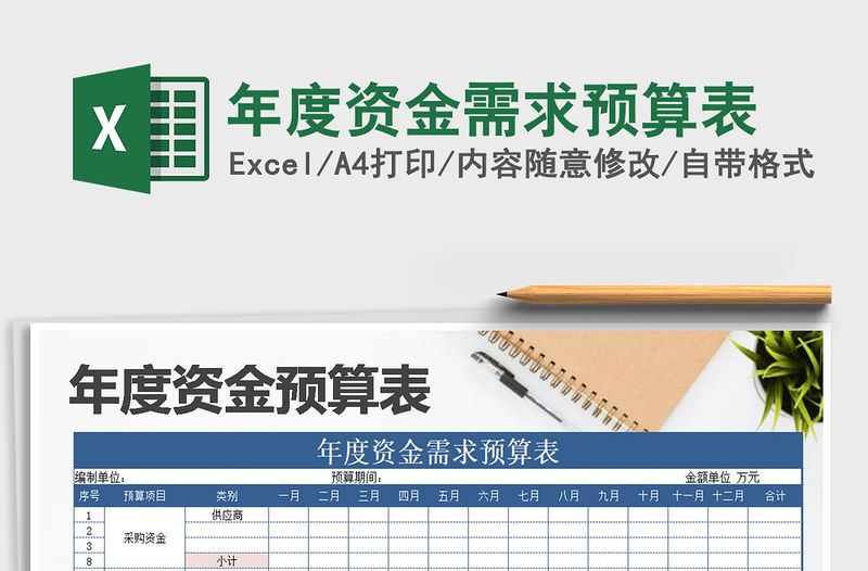 2021年年度資金需求預算表