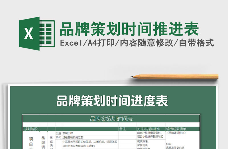 2021年品牌策劃時間推進表