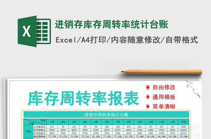 2021年進(jìn)銷存庫存周轉(zhuǎn)率統(tǒng)計(jì)臺賬