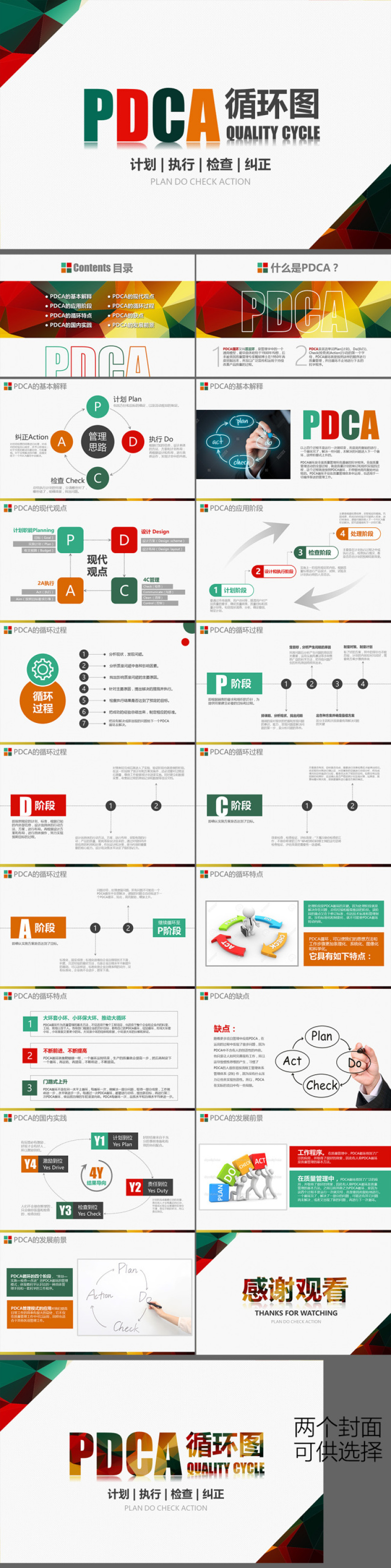 pdca循环图ppt模板企业质量管理案例