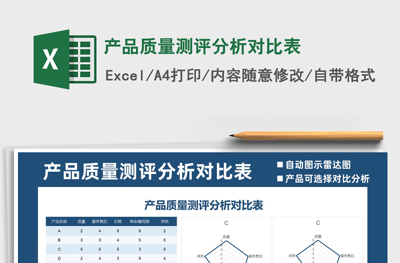 2021年产品质量测评分析对比表免费下载