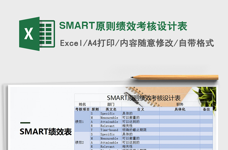 2022SMART原则绩效考核设计表免费下载