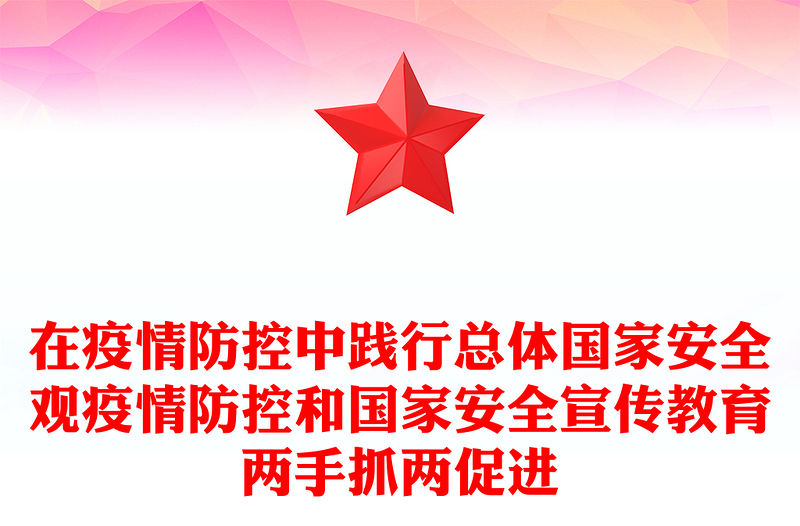 在疫情防控中踐行總體國家安全觀疫情防控和國家安全宣傳教育兩手抓兩促進