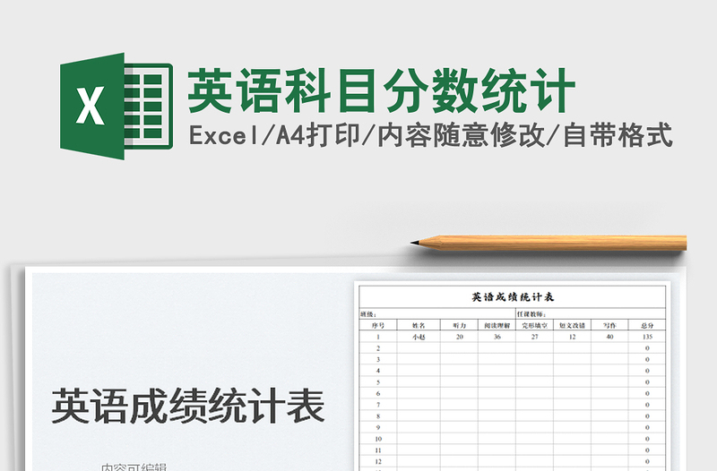 2022英語科目分?jǐn)?shù)統(tǒng)計(jì)免費(fèi)下載