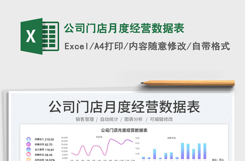 2023公司門店月度經營數據表免費下載