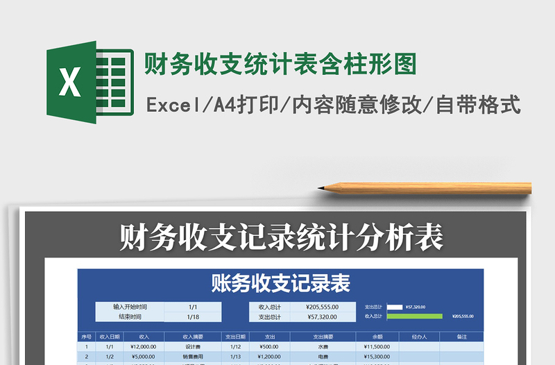 2021年財(cái)務(wù)收支統(tǒng)計(jì)表含柱形圖