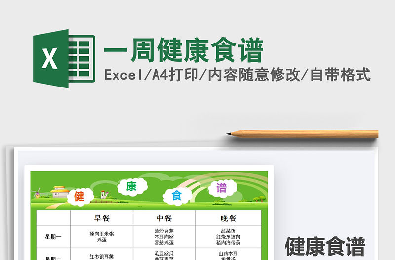 2021年一周健康食譜