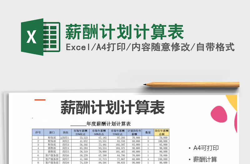 2021年薪酬計劃計算表