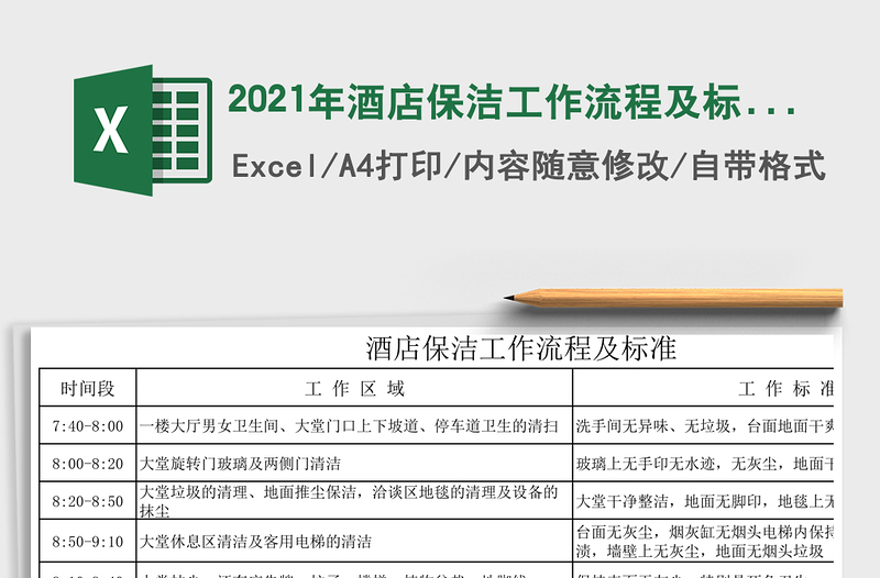 2021年酒店保潔工作流程及標準