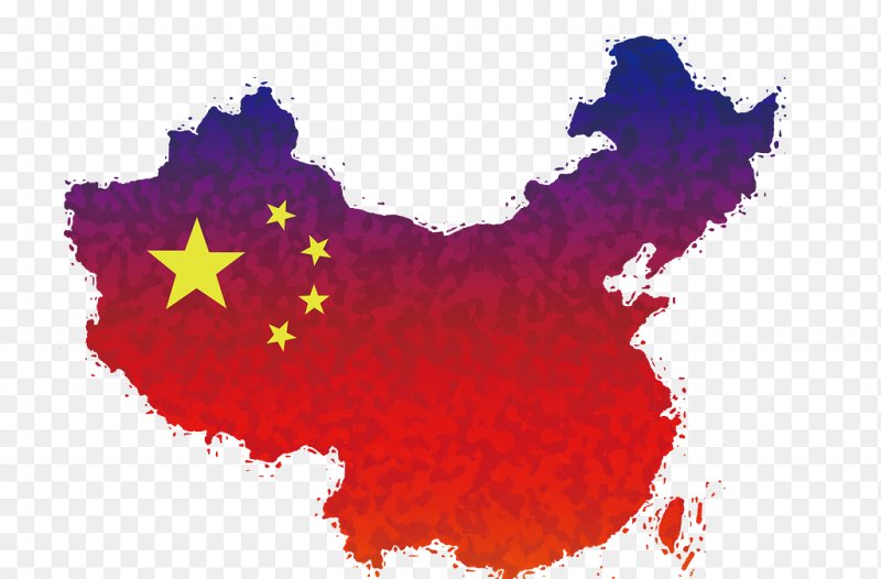 彩色中国地图剪影免抠元素素材