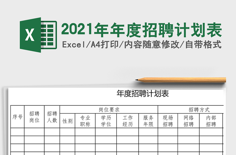 2021年年度招聘計劃表