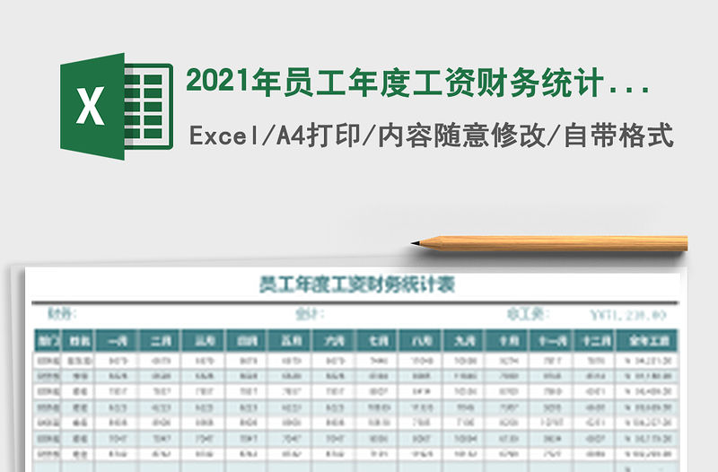 2021年員工年度工資財務統計表