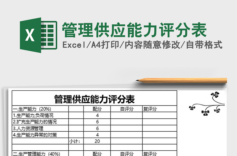 2021年管理供應(yīng)能力評(píng)分表